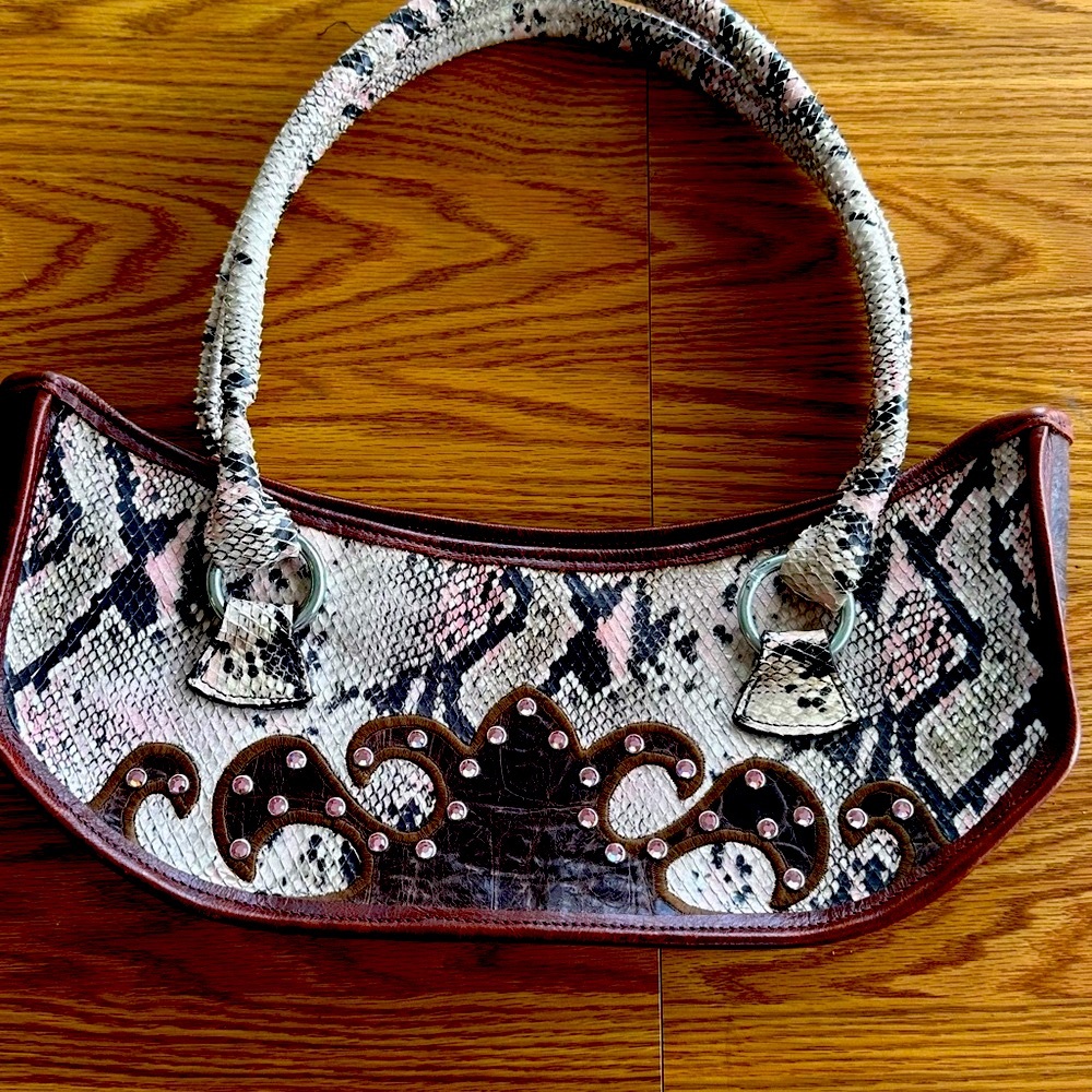 KurtMen Design sparkly Reptile Leather Shoulder Bag, uncarried